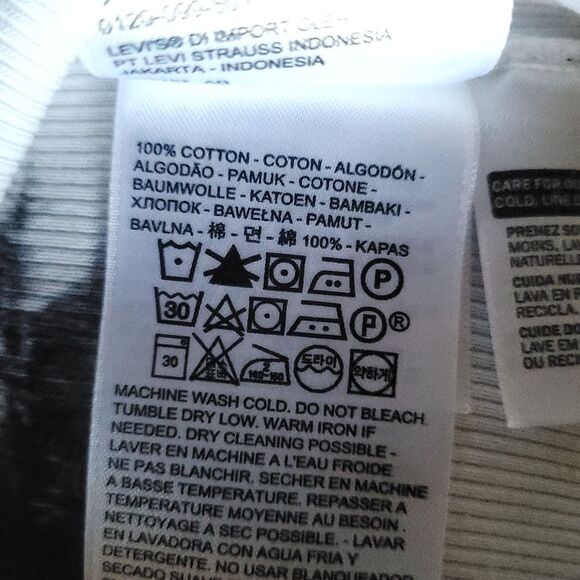 Levi’s tie dye High Neck Tank Top Womens Medium Black and White - Picture 9 of 13